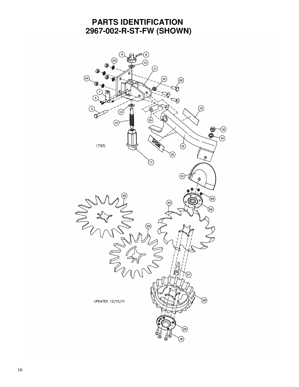 Yetter 2967-002 Single Wheel Residue Manager for Twin row User Manual | Page 16 / 18