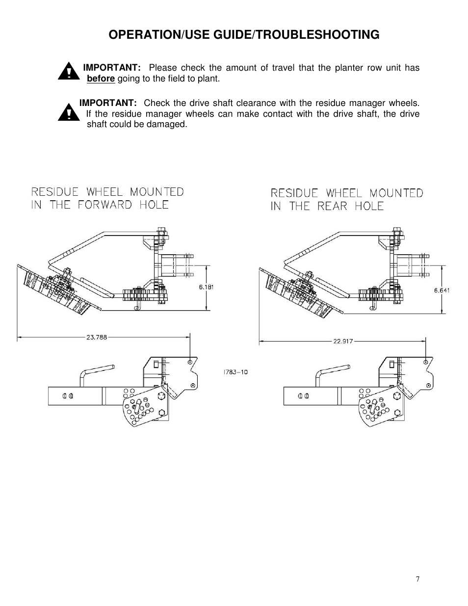 Operation/use guide/troubleshooting | Yetter 2967-008 Titan for CNH planters User Manual | Page 7 / 20
