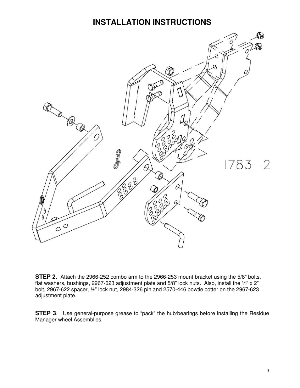 Installation instructions | Yetter 2967-008 Titan for CNH planters User Manual | Page 9 / 20