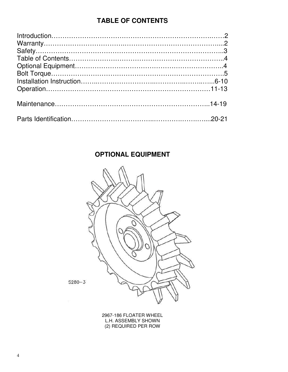 Optional equipment | Yetter 2967-014 TITAN Series Narrow Row Short U.N.T. Residue Manager User Manual | Page 4 / 24