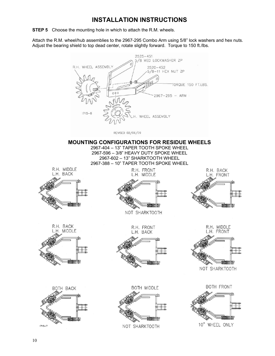 Installation instructions | Yetter 2967-024 Titan Residue Manager User Manual | Page 10 / 20