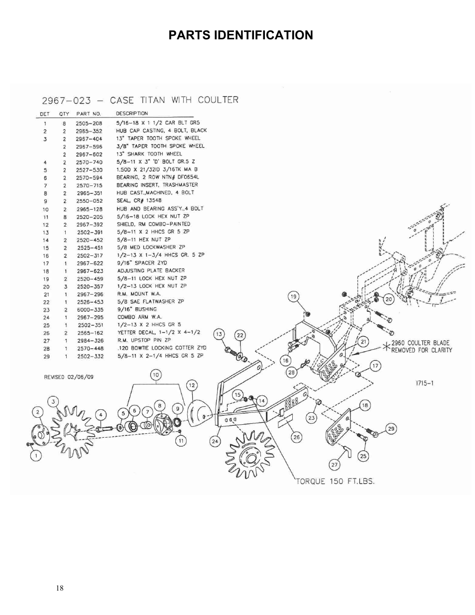 Parts identification | Yetter 2967-024 Titan Residue Manager User Manual | Page 18 / 20