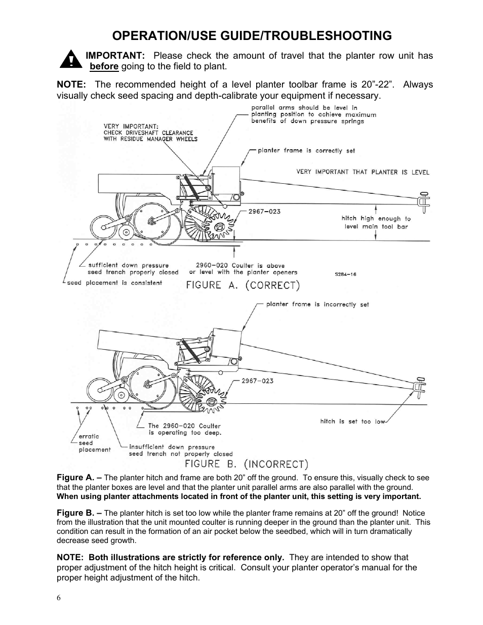 Operation/use guide/troubleshooting | Yetter 2967-024 Titan Residue Manager User Manual | Page 6 / 20