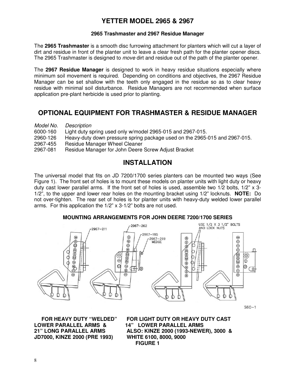 Installation | Yetter 2967-082 Residue Managers User Manual | Page 8 / 28