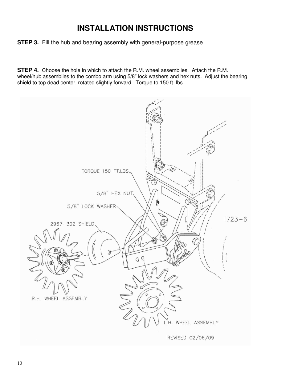 Installation instructions | Yetter 2967-097 TITAN Series Short U.N.T. CNH Residue Manager User Manual | Page 10 / 20