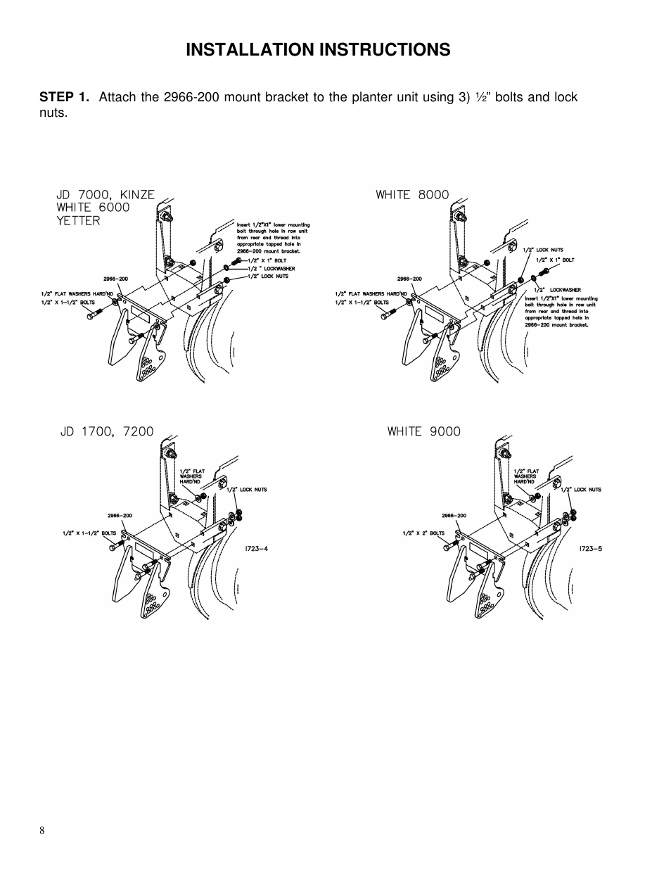 Installation instructions | Yetter 2967-097 TITAN Series Short U.N.T. CNH Residue Manager User Manual | Page 8 / 20
