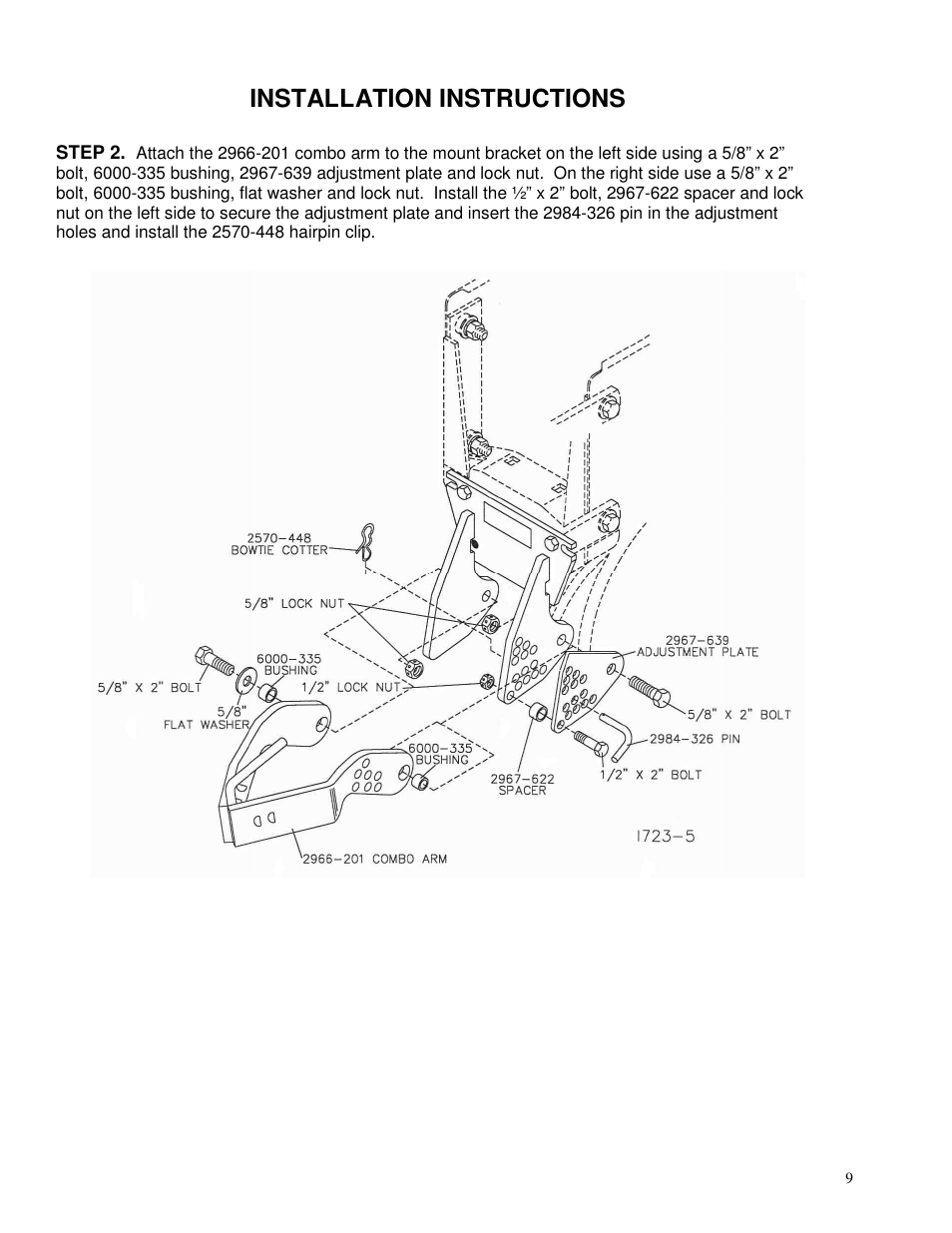 Installation instructions | Yetter 2967-097 TITAN Series Short U.N.T. CNH Residue Manager User Manual | Page 9 / 20