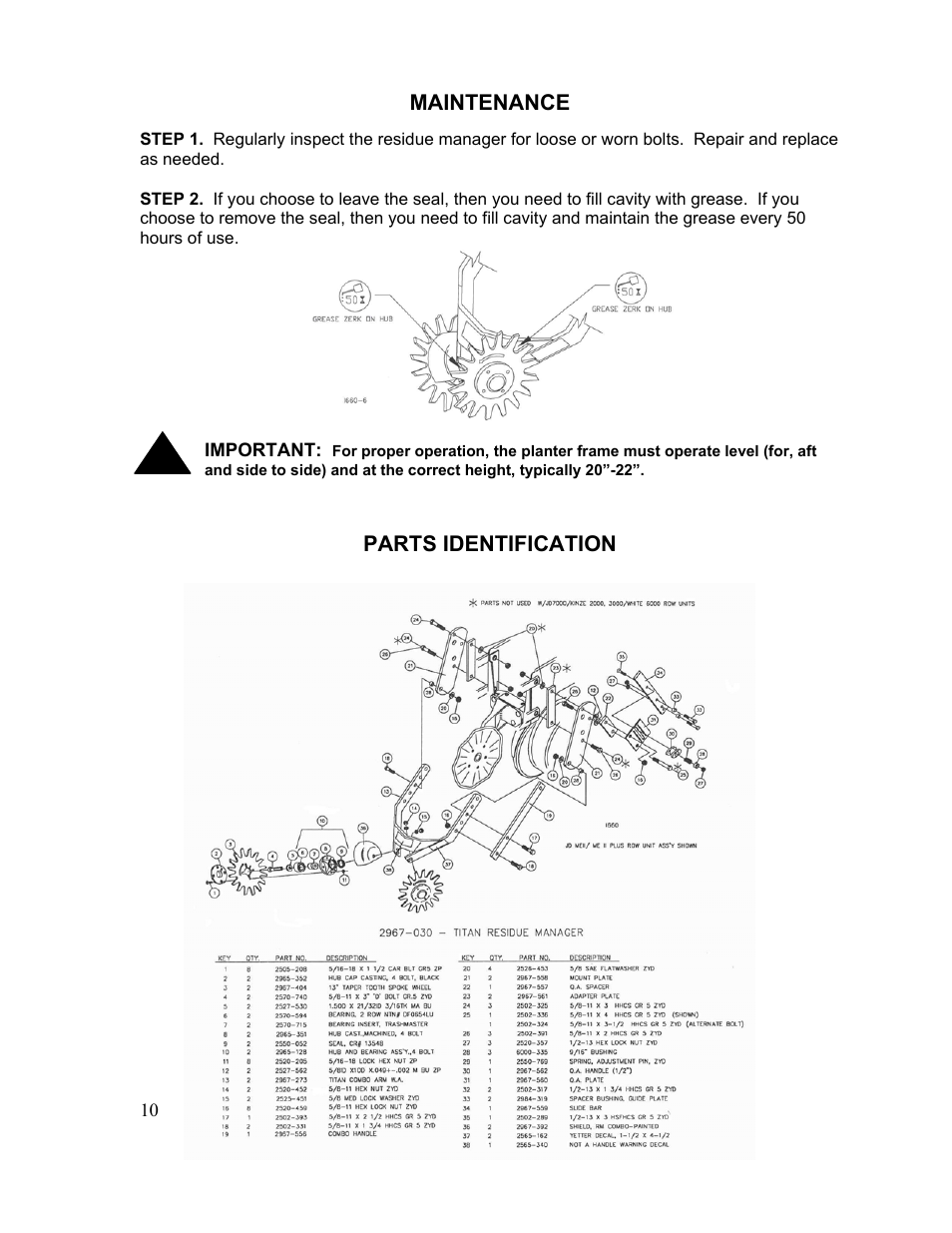 Yetter 2967-030 TITAN Residue Manager User Manual | Page 10 / 12