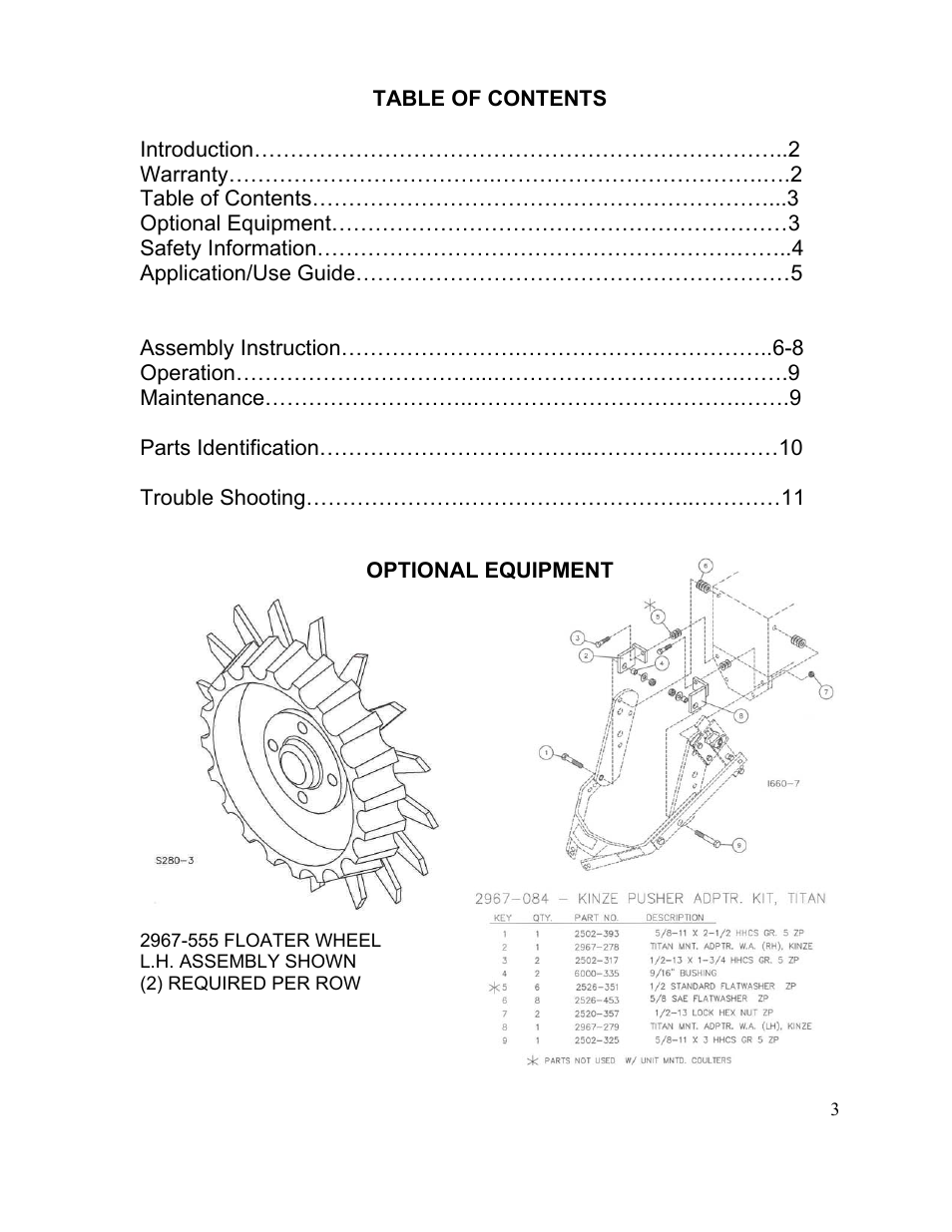 Yetter 2967-030 TITAN Residue Manager User Manual | Page 3 / 12