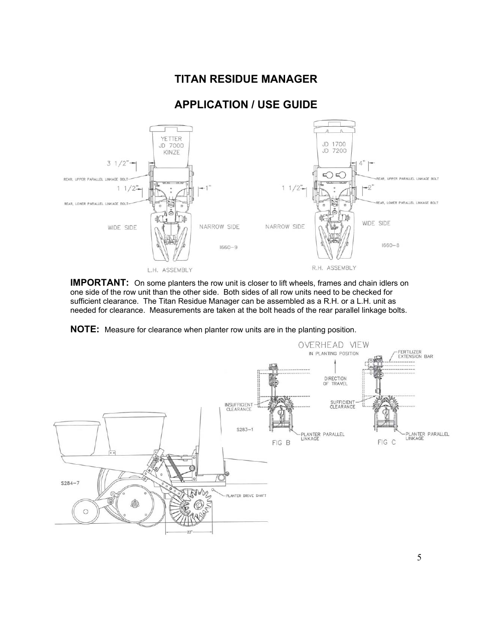 Titan residue manager application / use guide | Yetter 2967-030 TITAN Residue Manager User Manual | Page 5 / 12