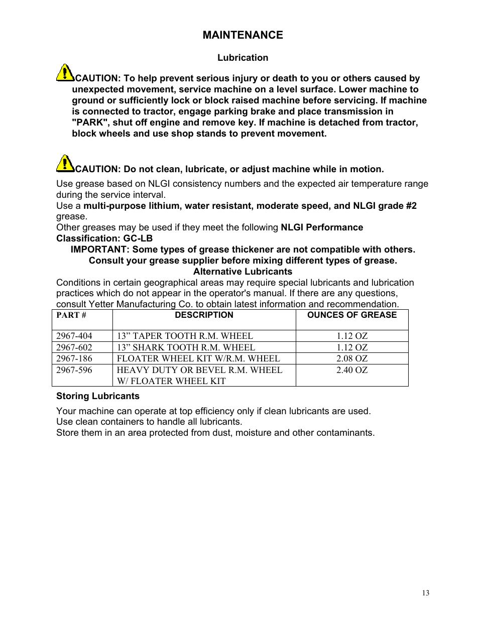 Yetter 2967-031 Residue Manager Attachment For 2960-130 - Unit Mounted Double Arm Conservation Coulter User Manual | Page 13 / 16