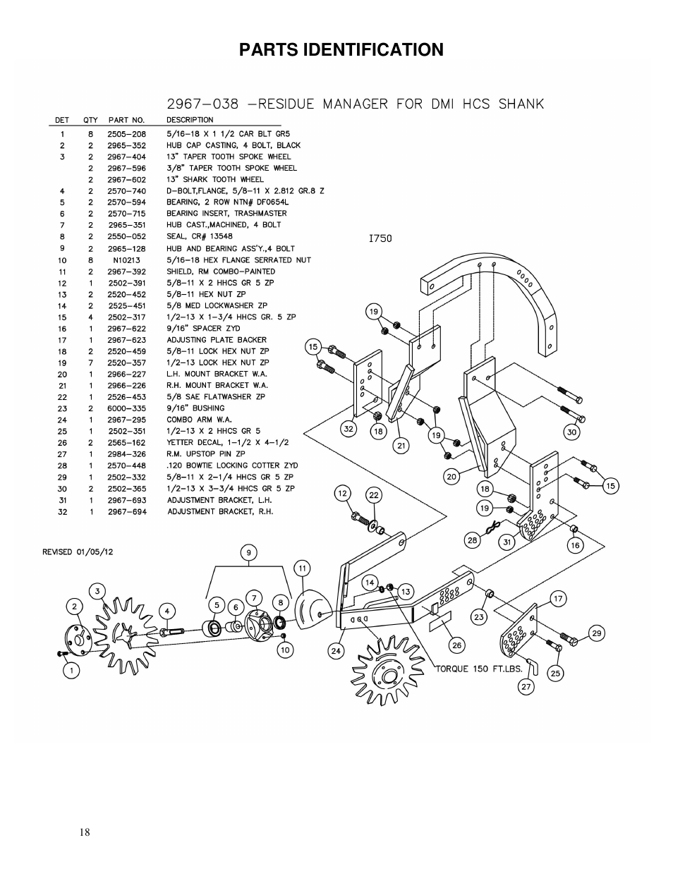 Parts identification | Yetter 2967-039 Titan C-Shank Mounted Residue Manager User Manual | Page 18 / 24