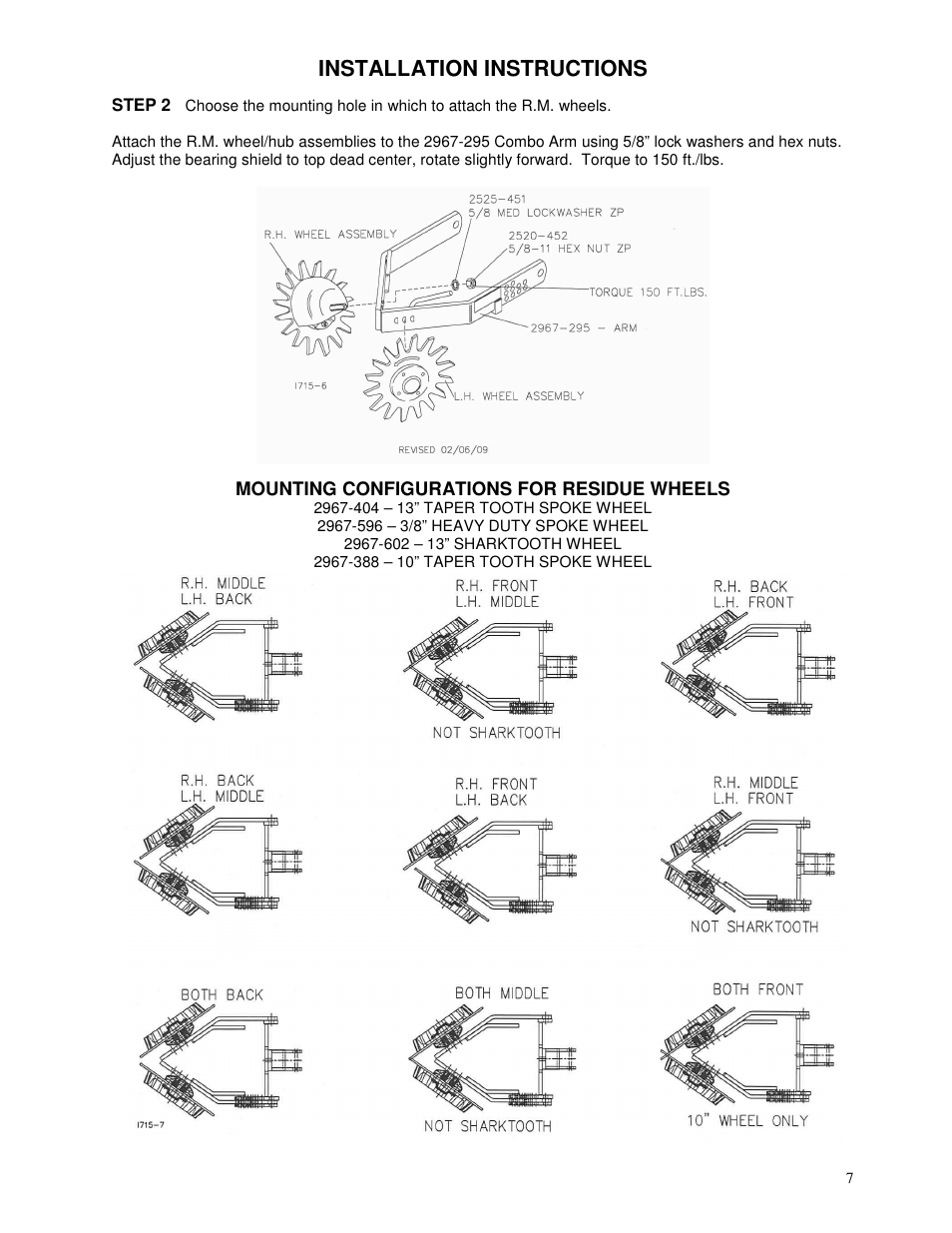Installation instructions | Yetter 2967-039 Titan C-Shank Mounted Residue Manager User Manual | Page 7 / 24