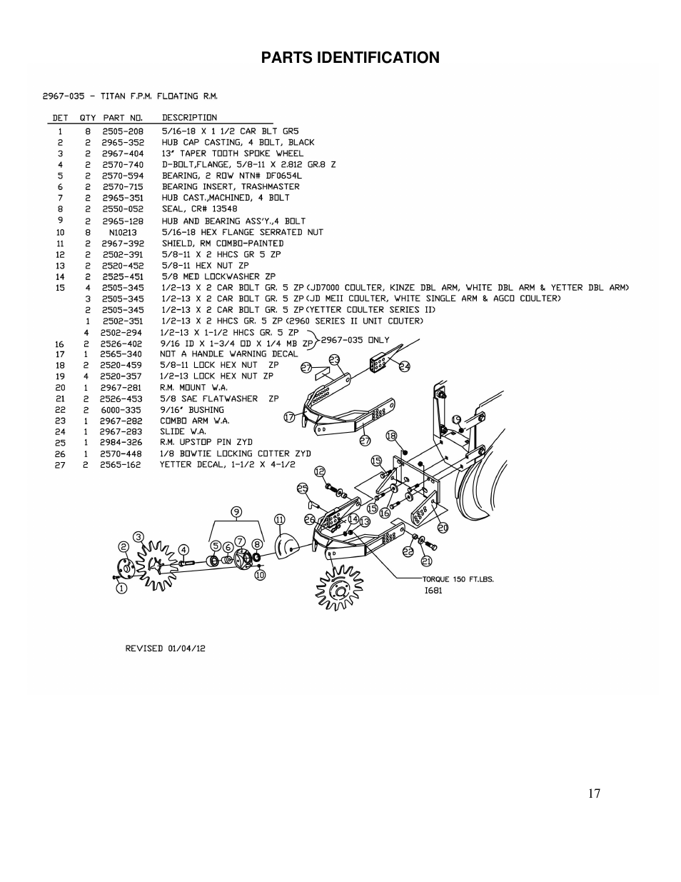 Yetter 2967-035 TITAN Universal Face Plate Mounted Floating Residue Manager User Manual | Page 17 / 20