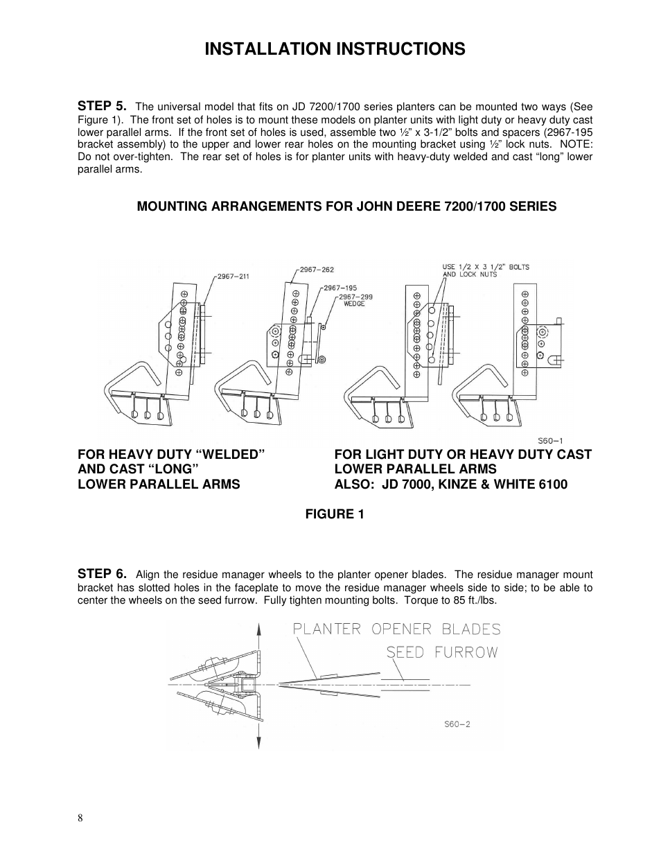 Installation instructions | Yetter 2967-048 Narrow Row Residue Manager User Manual | Page 8 / 20