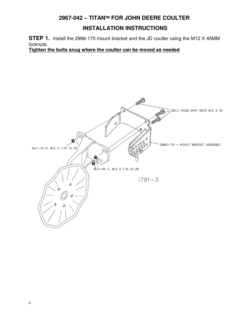 Yetter 2967-042 TITAN Residue Manager for John Deere HD Coulter User Manual | Page 6 / 16