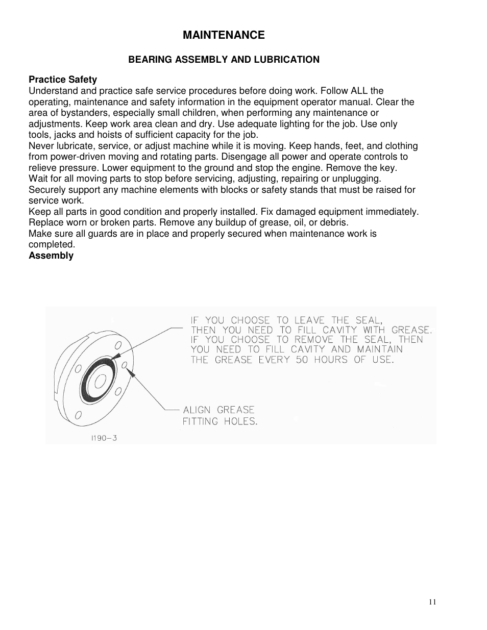 Maintenance | Yetter 2967-009 Residue Manager User Manual | Page 11 / 20