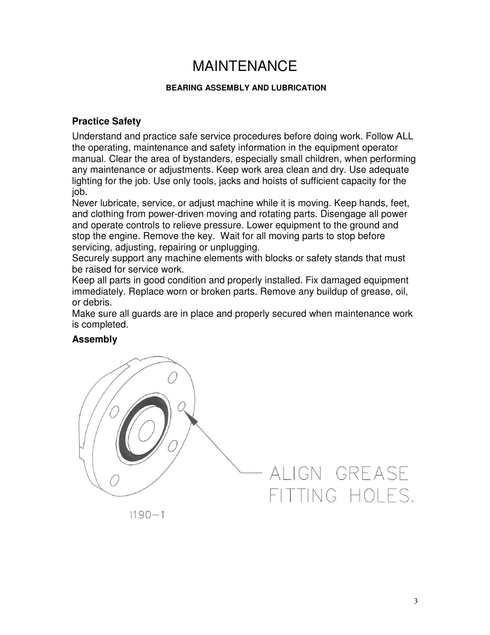Maintenance | Yetter 2967-081 Residue Manager for JD Screw Adjust User Manual | Page 3 / 8