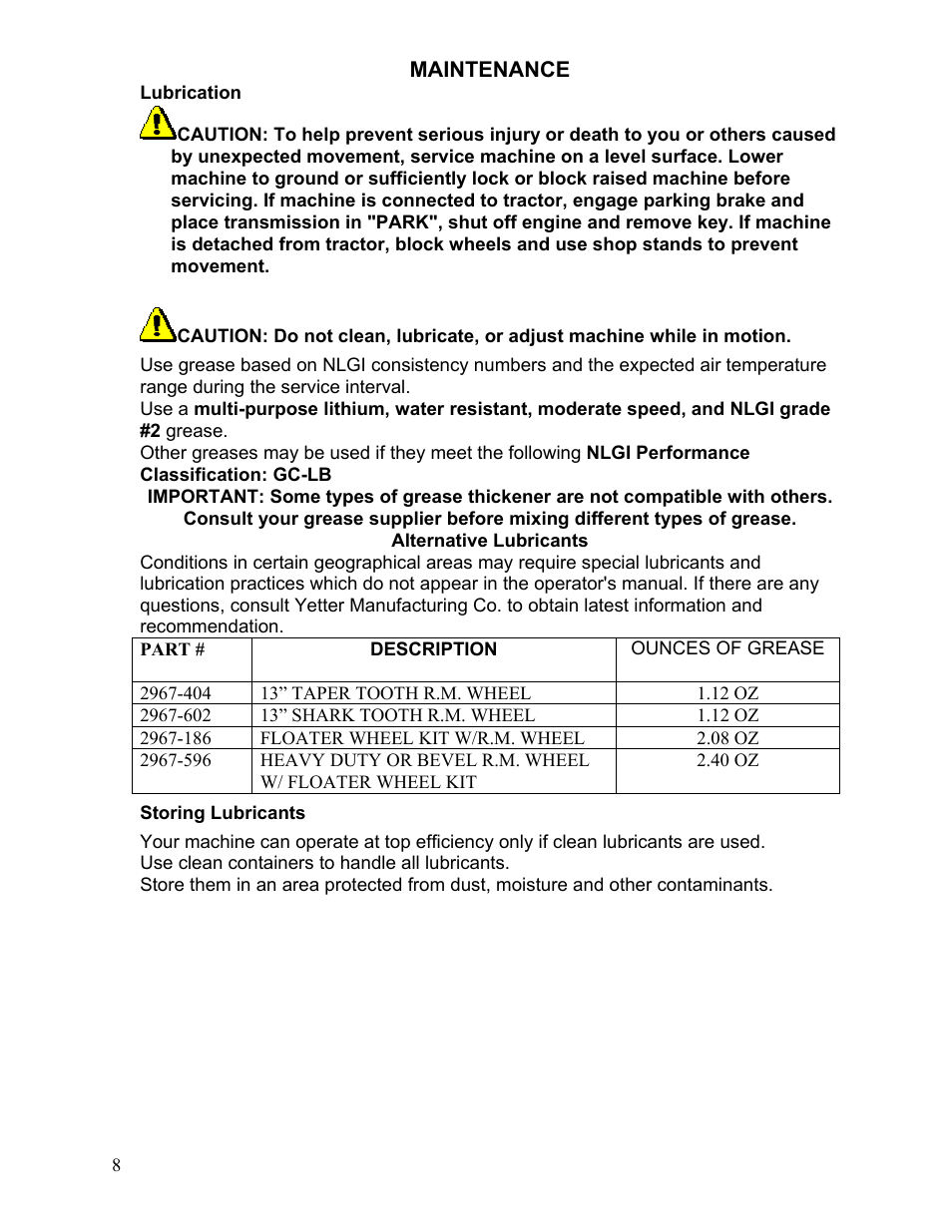 Yetter 2967-122 Floating Residue Manager User Manual | Page 8 / 20