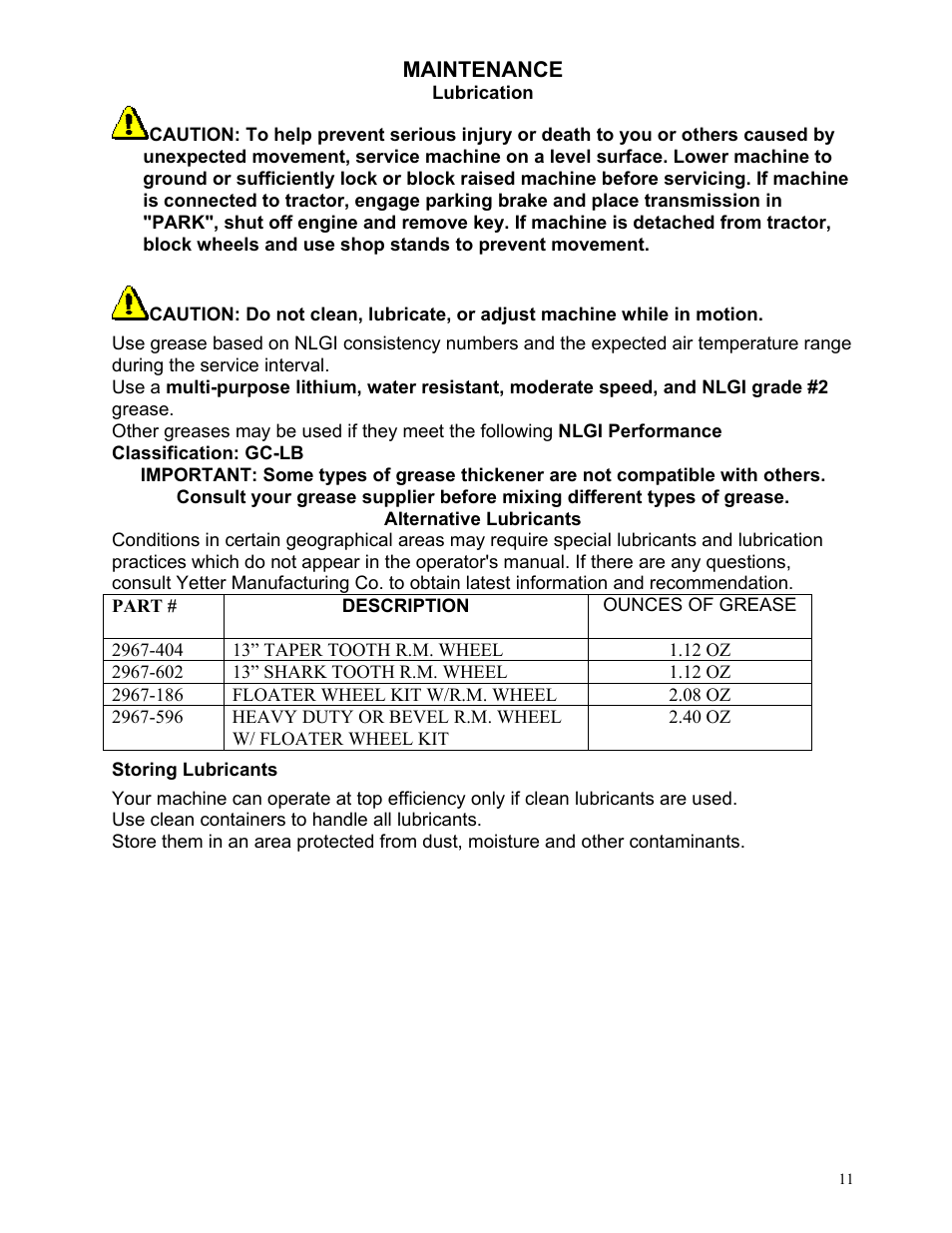 Yetter 2967-135 Residue Manager Attachment for Case Coulter User Manual | Page 11 / 20