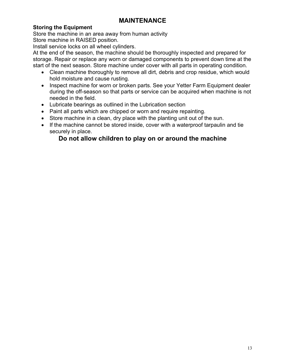 Yetter 2967-135 Residue Manager Attachment for Case Coulter User Manual | Page 13 / 20
