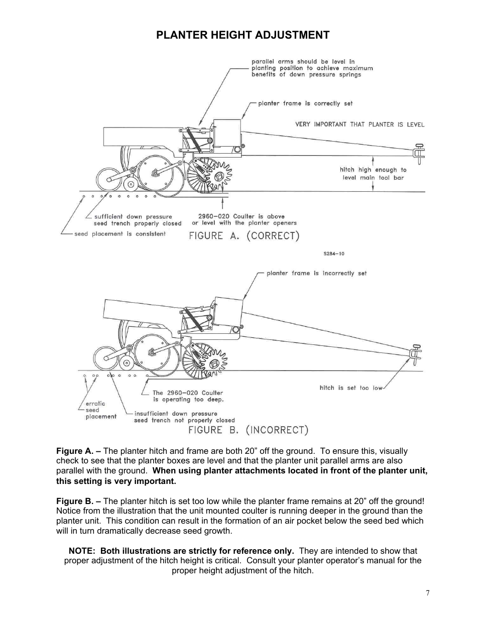 Planter height adjustment | Yetter 2967-135 Residue Manager Attachment for Case Coulter User Manual | Page 7 / 20