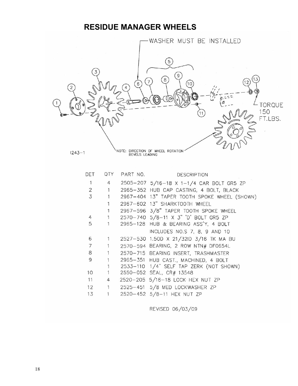 Residue manager wheels | Yetter 2967-145 Residue Manager Attachment for Yetter/John Deere 7000 Unit Mounted Conservation Coulter User Manual | Page 18 / 20