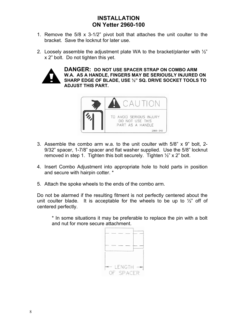 Yetter 2967-145 Residue Manager Attachment for Yetter/John Deere 7000 Unit Mounted Conservation Coulter User Manual | Page 8 / 20