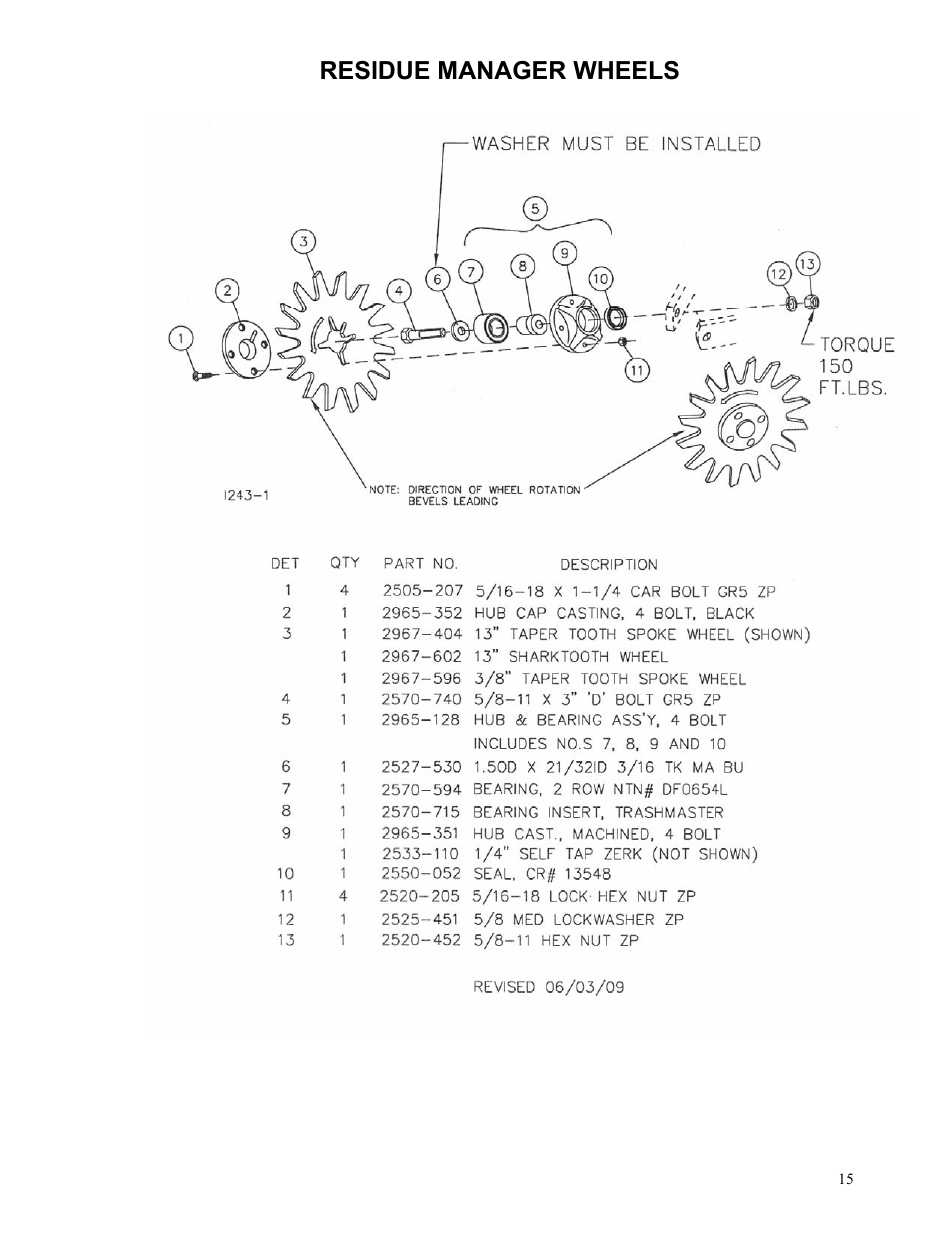 Yetter 2967-051 Residue Manager Attachment for John Deere MaxEmerge2 Unit Mounted Coulter User Manual | Page 15 / 20