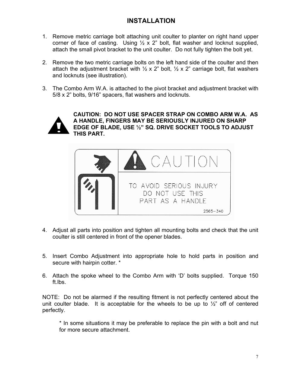 Yetter 2967-051 Residue Manager Attachment for John Deere MaxEmerge2 Unit Mounted Coulter User Manual | Page 7 / 20