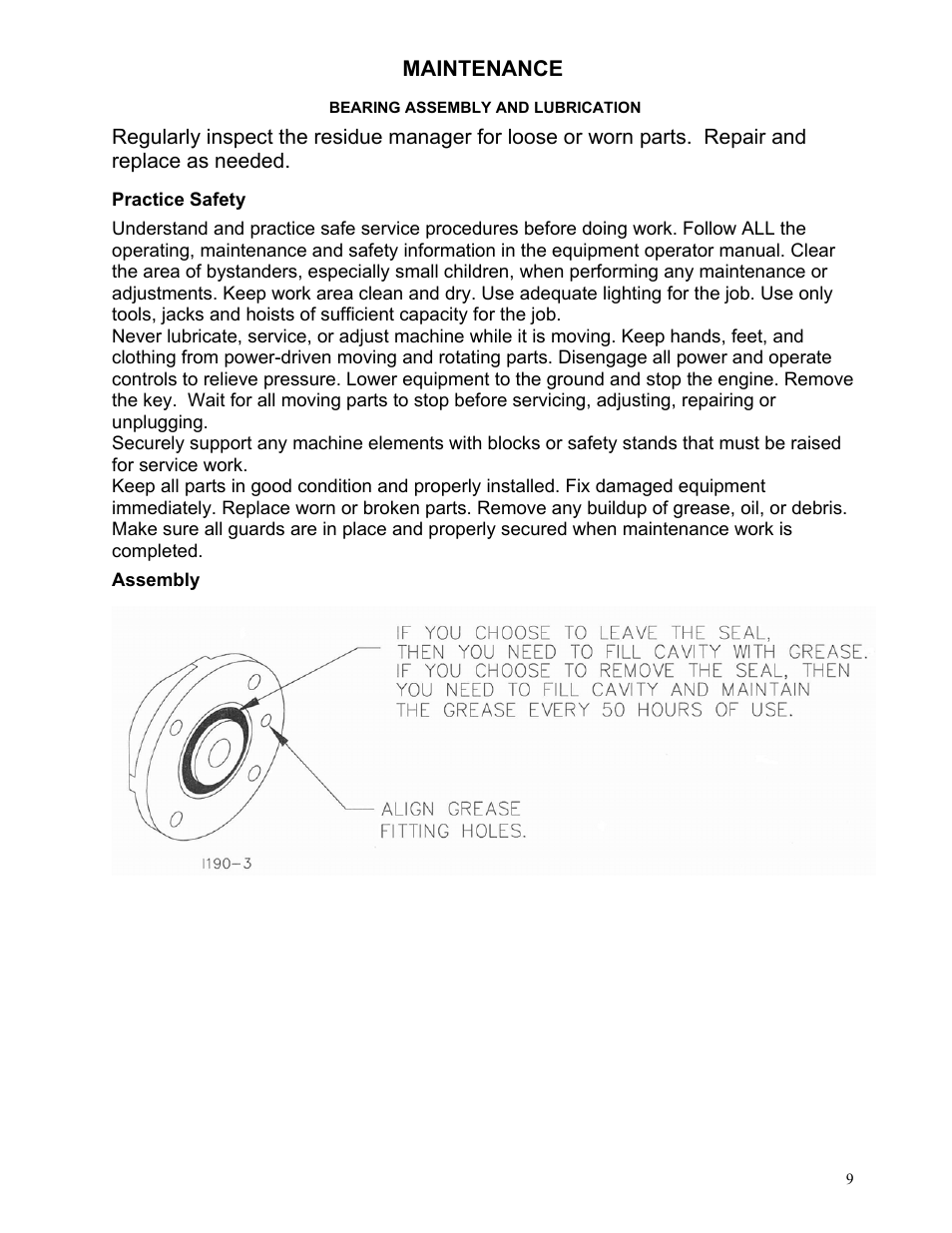 Maintenance | Yetter 2967-051 Residue Manager Attachment for John Deere MaxEmerge2 Unit Mounted Coulter User Manual | Page 9 / 20