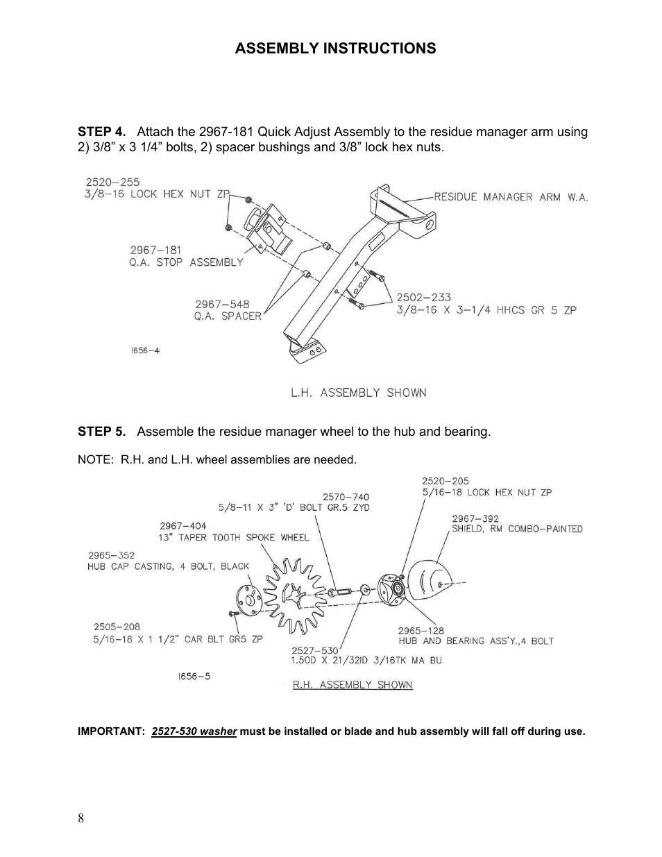 Yetter 2967-180 Residue Manager for 2959 Offset Injection Coulter User Manual | Page 8 / 20