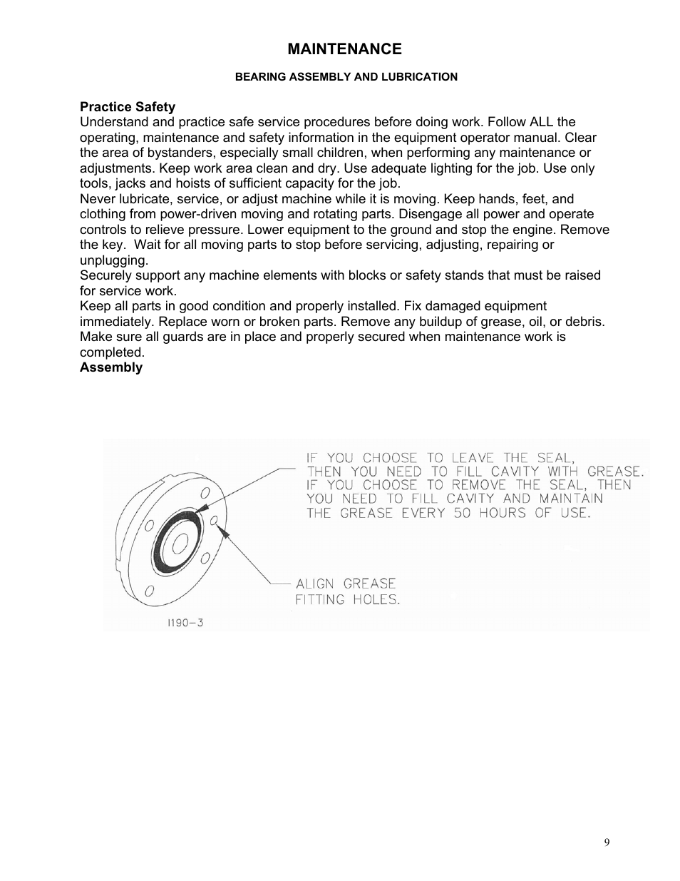 Maintenance | Yetter 2968 Fertilizer Combination Unit User Manual | Page 9 / 24