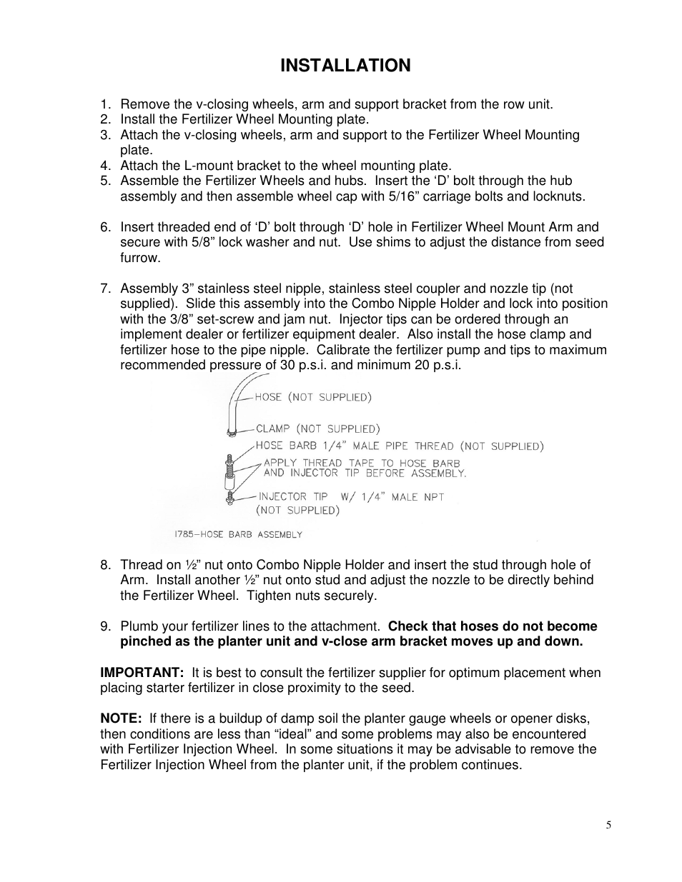Installation | Yetter 2968 Row Unit Mid-mount Fertilizer Injection Opener User Manual | Page 5 / 24