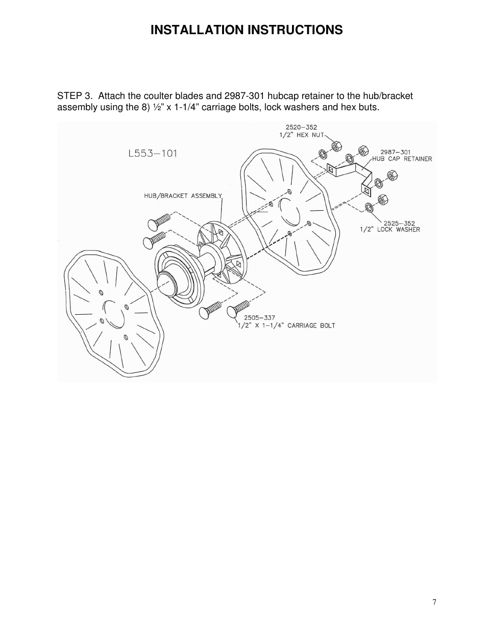 Installation instructions | Yetter 2982-001 V.T.A. User Manual | Page 7 / 12