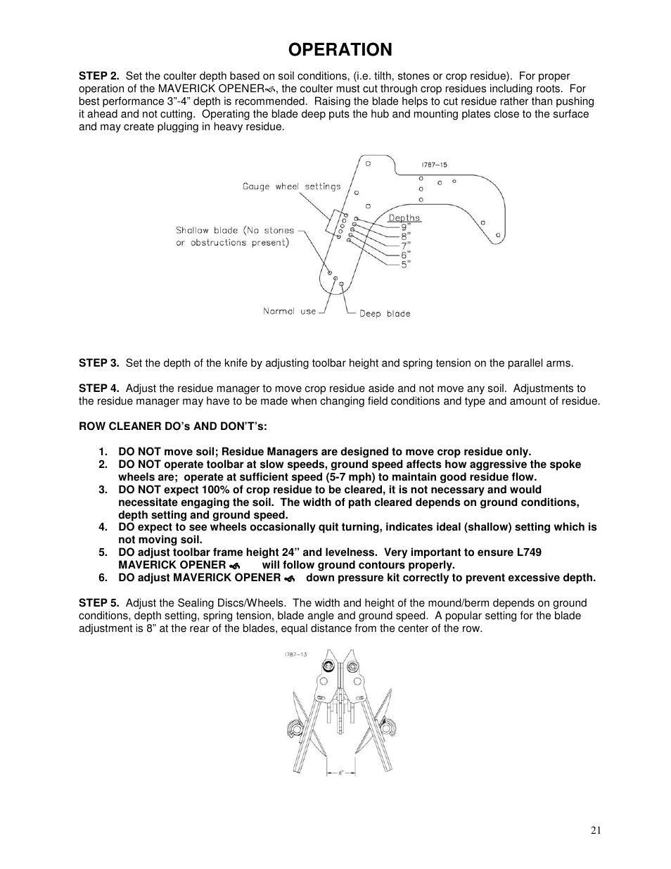 Operation | Yetter 2984 Series Maverick HR Plus User Manual | Page 21 / 52