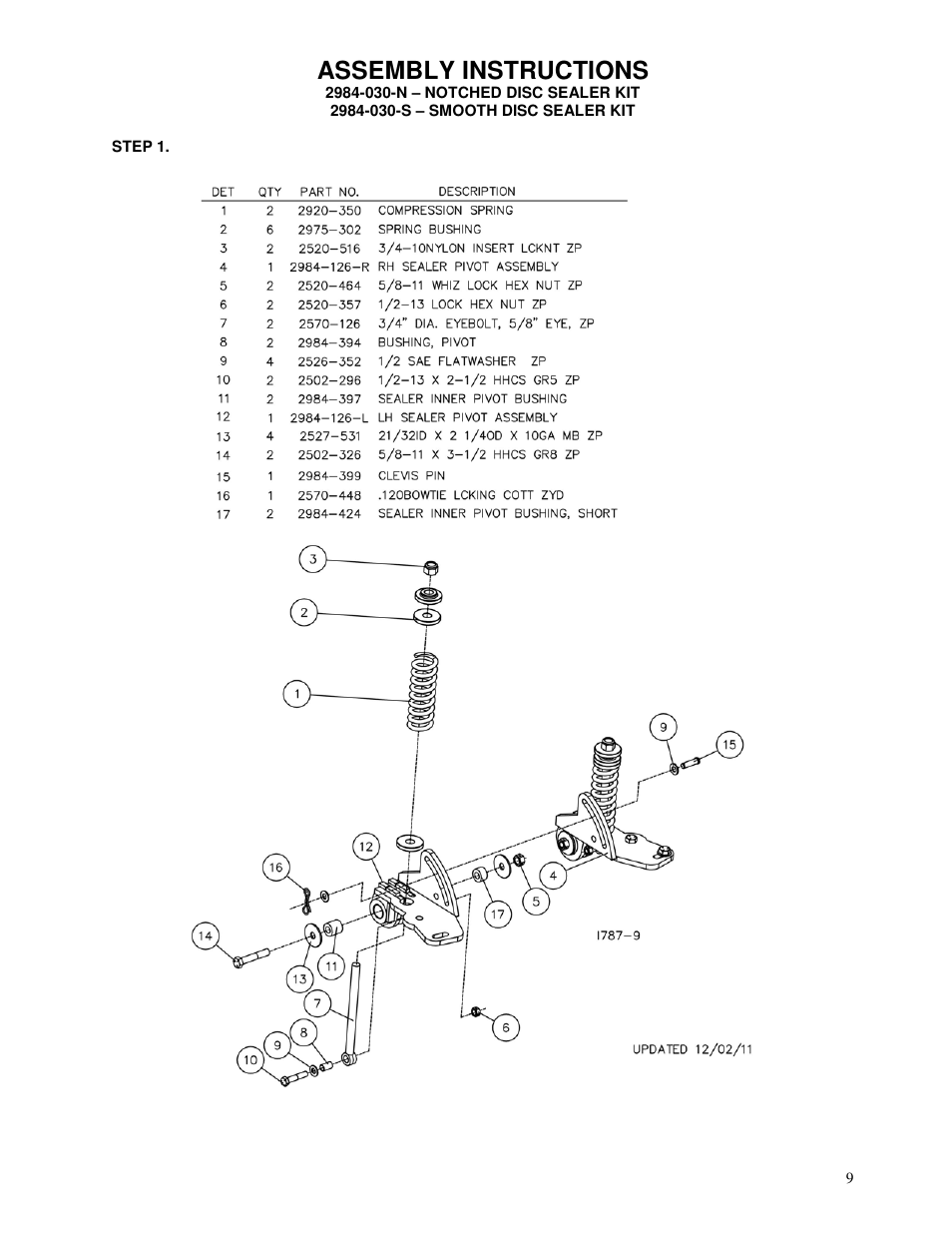 Assembly instructions | Yetter 2984 Series Maverick HR Plus User Manual | Page 9 / 52