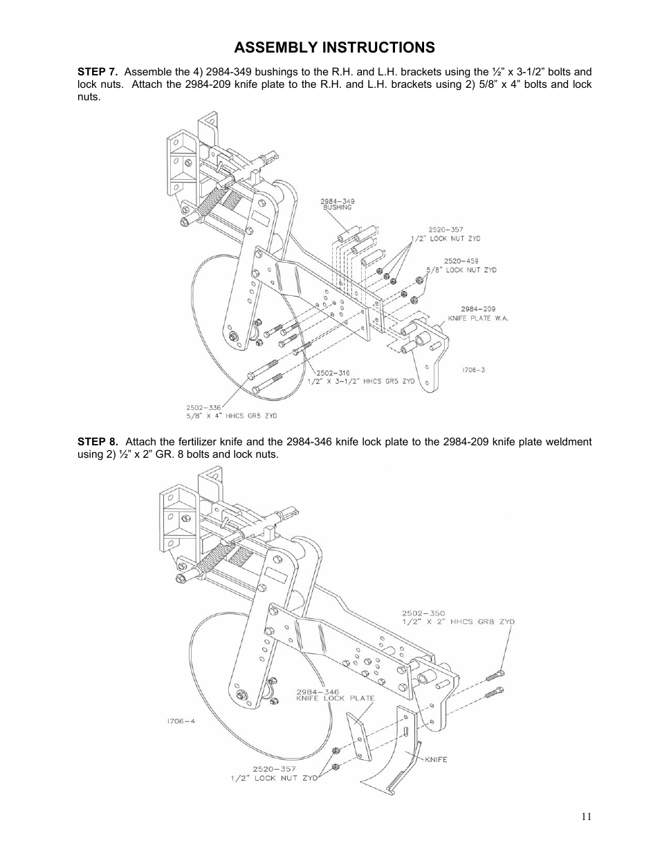 Assembly instructions | Yetter 2984 High Residue Maverick Opener User Manual | Page 11 / 40