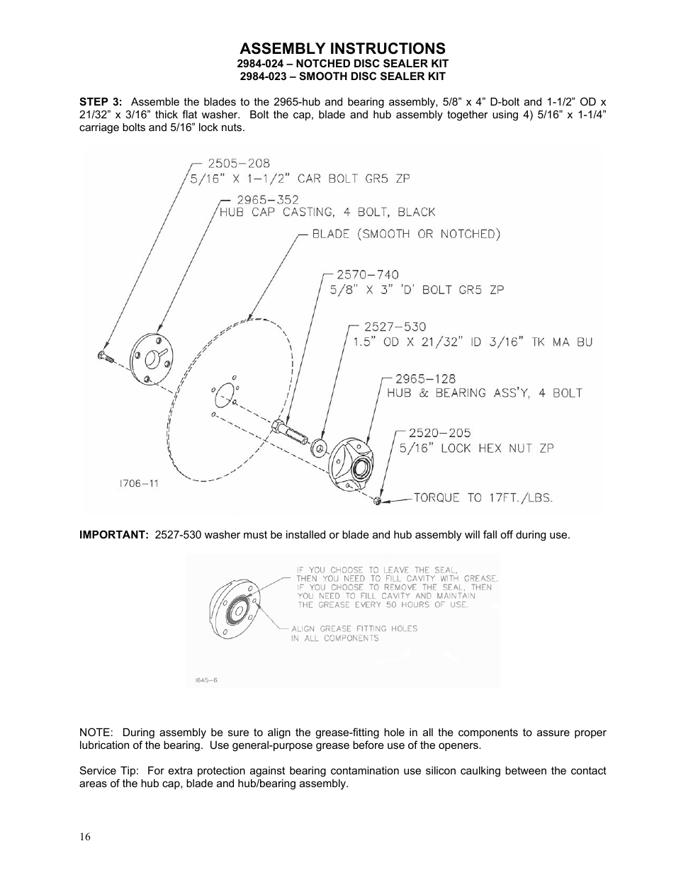 Assembly instructions | Yetter 2984 High Residue Maverick Opener User Manual | Page 16 / 40