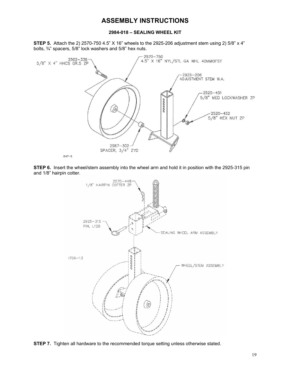Assembly instructions | Yetter 2984 High Residue Maverick Opener User Manual | Page 19 / 40