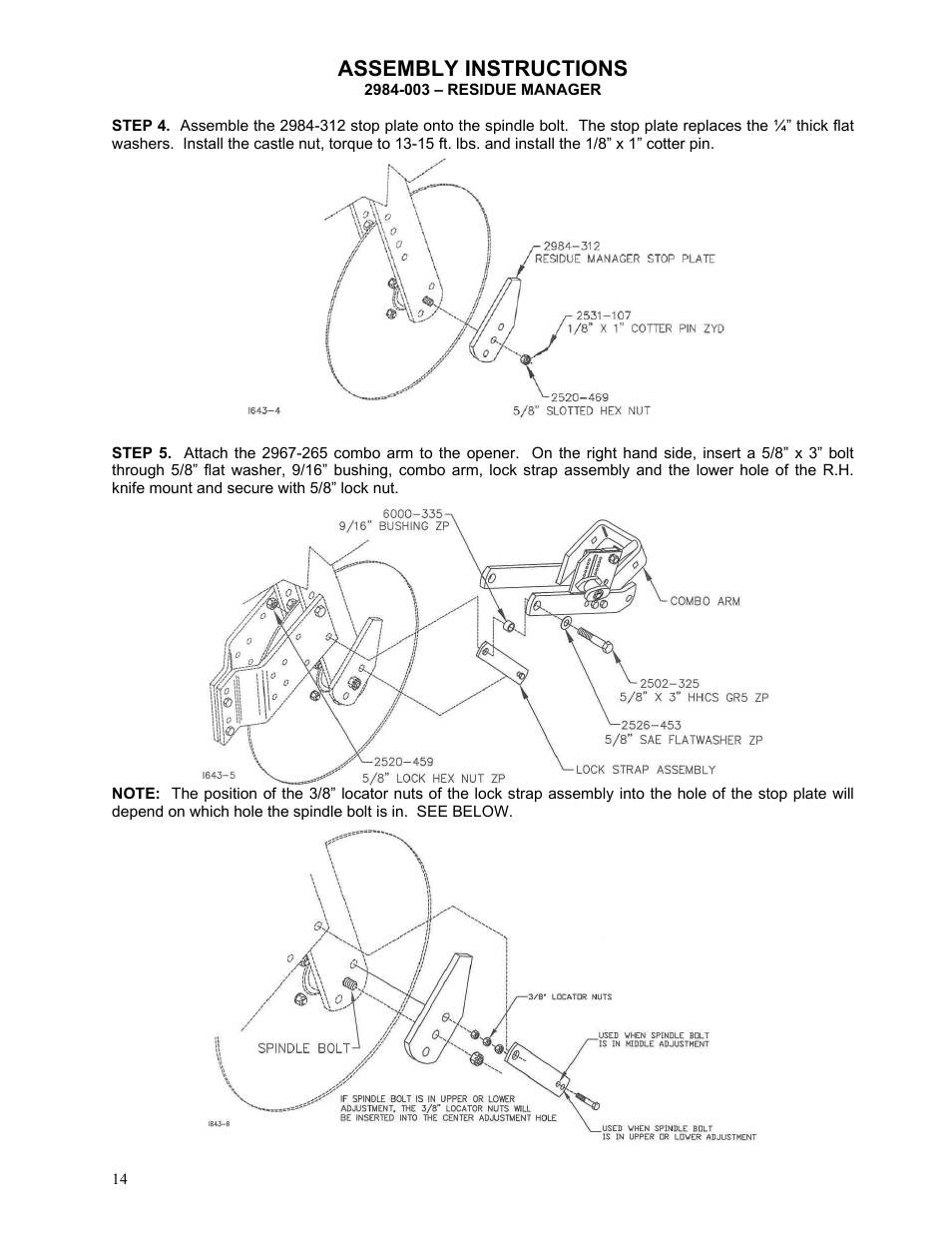 Assembly instructions | Yetter 2984 Series Generation II Maverick Opener User Manual | Page 14 / 56