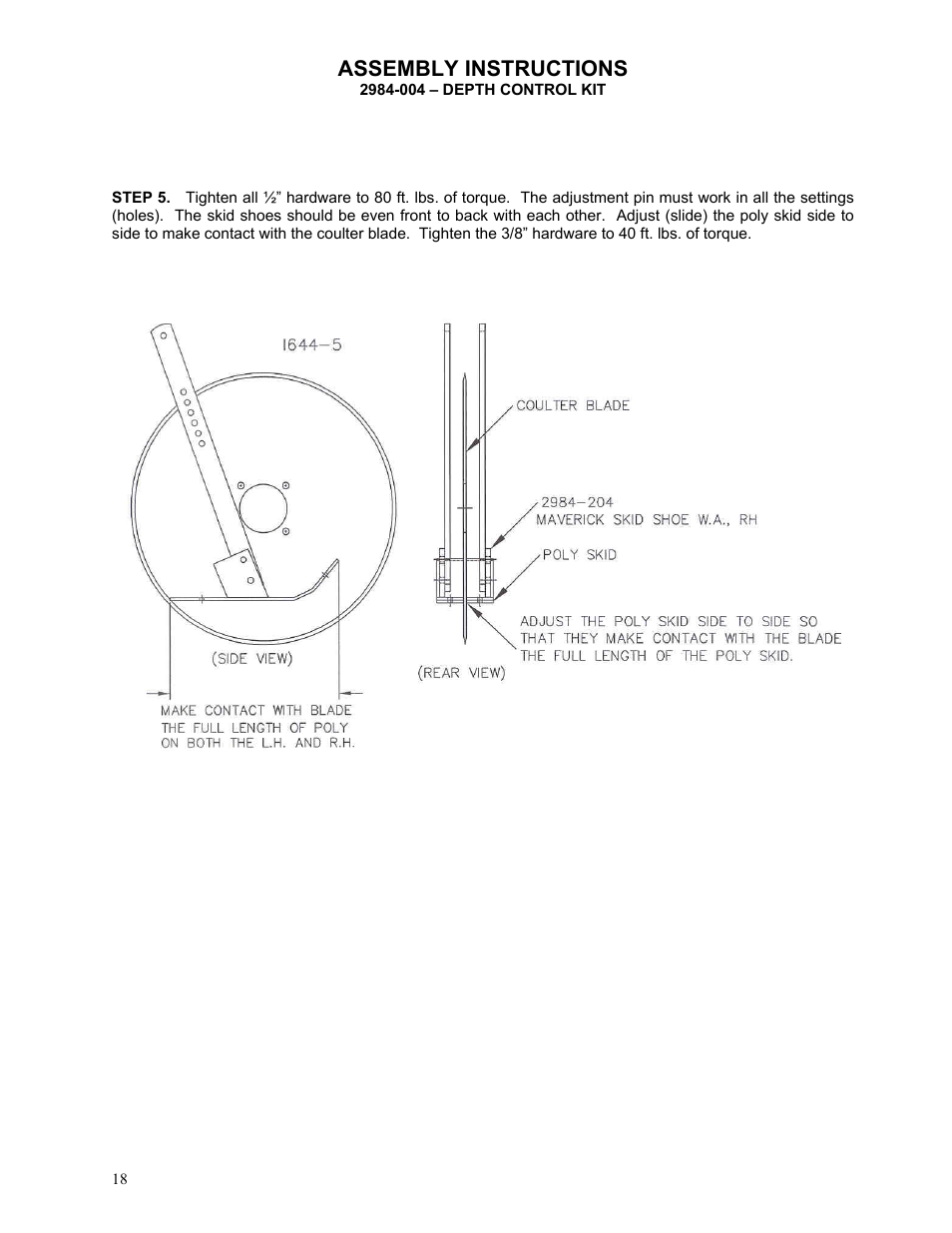 Assembly instructions | Yetter 2984 Series Generation II Maverick Opener User Manual | Page 18 / 56