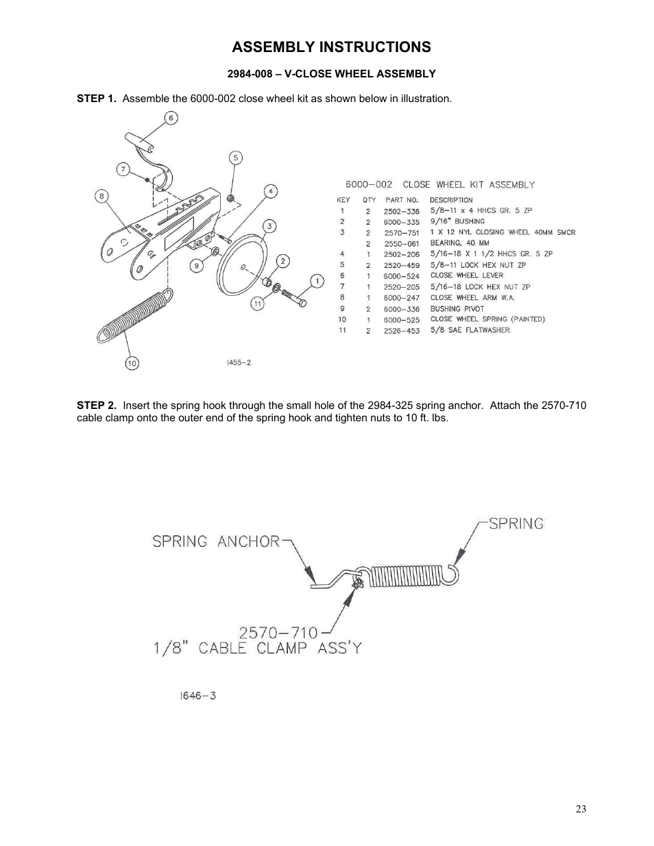 Assembly instructions | Yetter 2984 Series Generation II Maverick Opener User Manual | Page 23 / 56