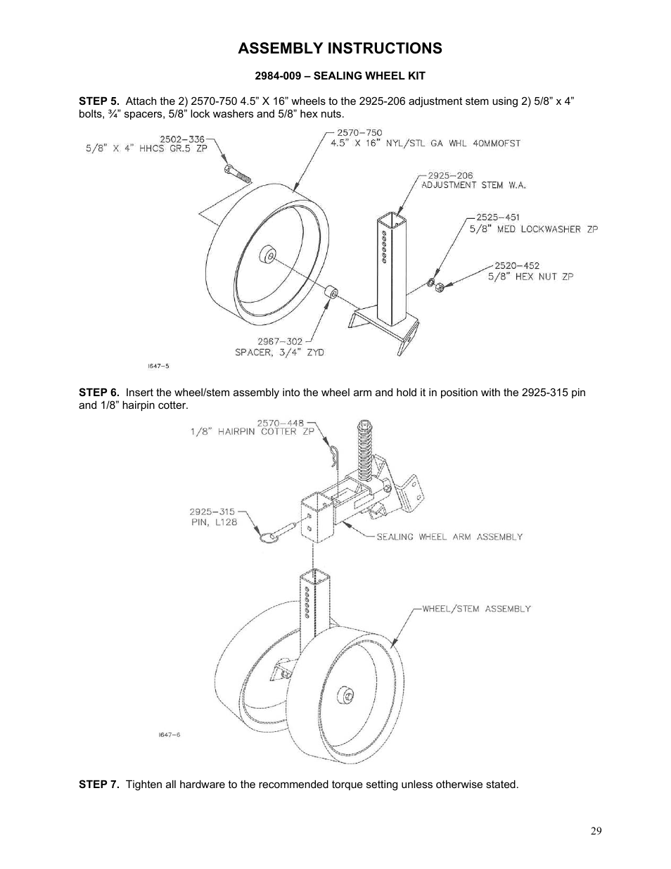 Assembly instructions | Yetter 2984 Series Generation II Maverick Opener User Manual | Page 29 / 56