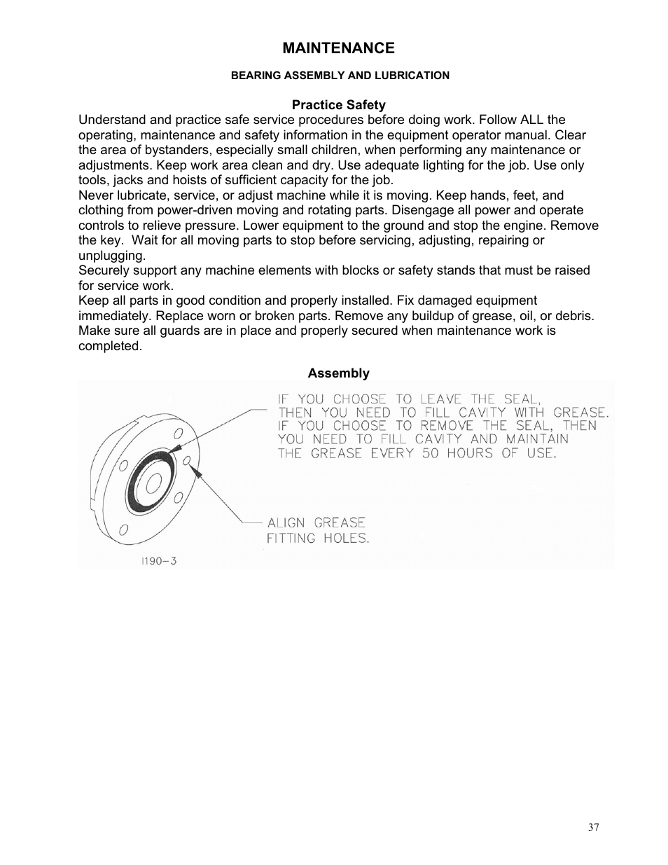Maintenance | Yetter 2984 Series Generation II Maverick Opener User Manual | Page 37 / 56