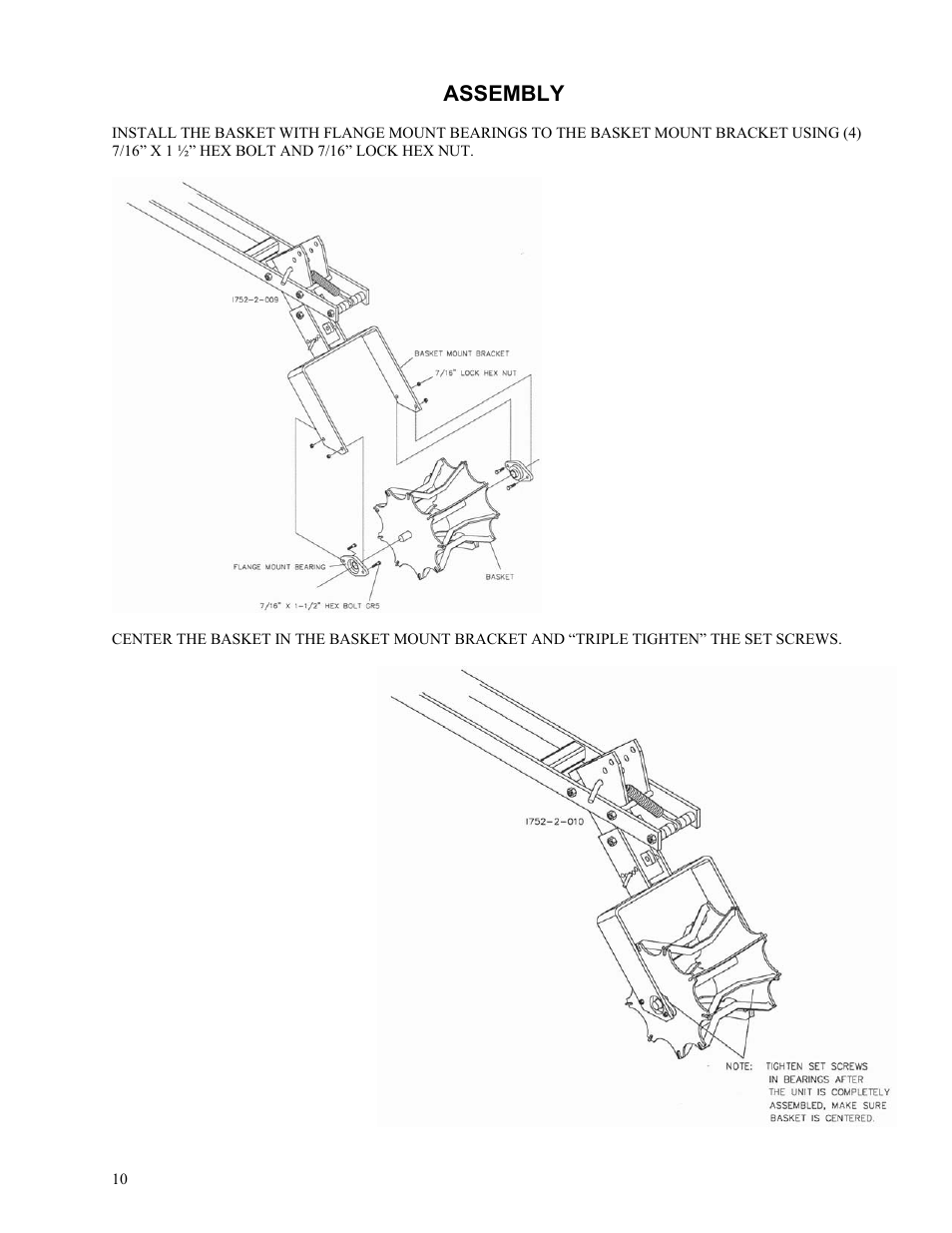 Assembly | Yetter 2984-027 Rolling Basket Attachment User Manual | Page 10 / 16