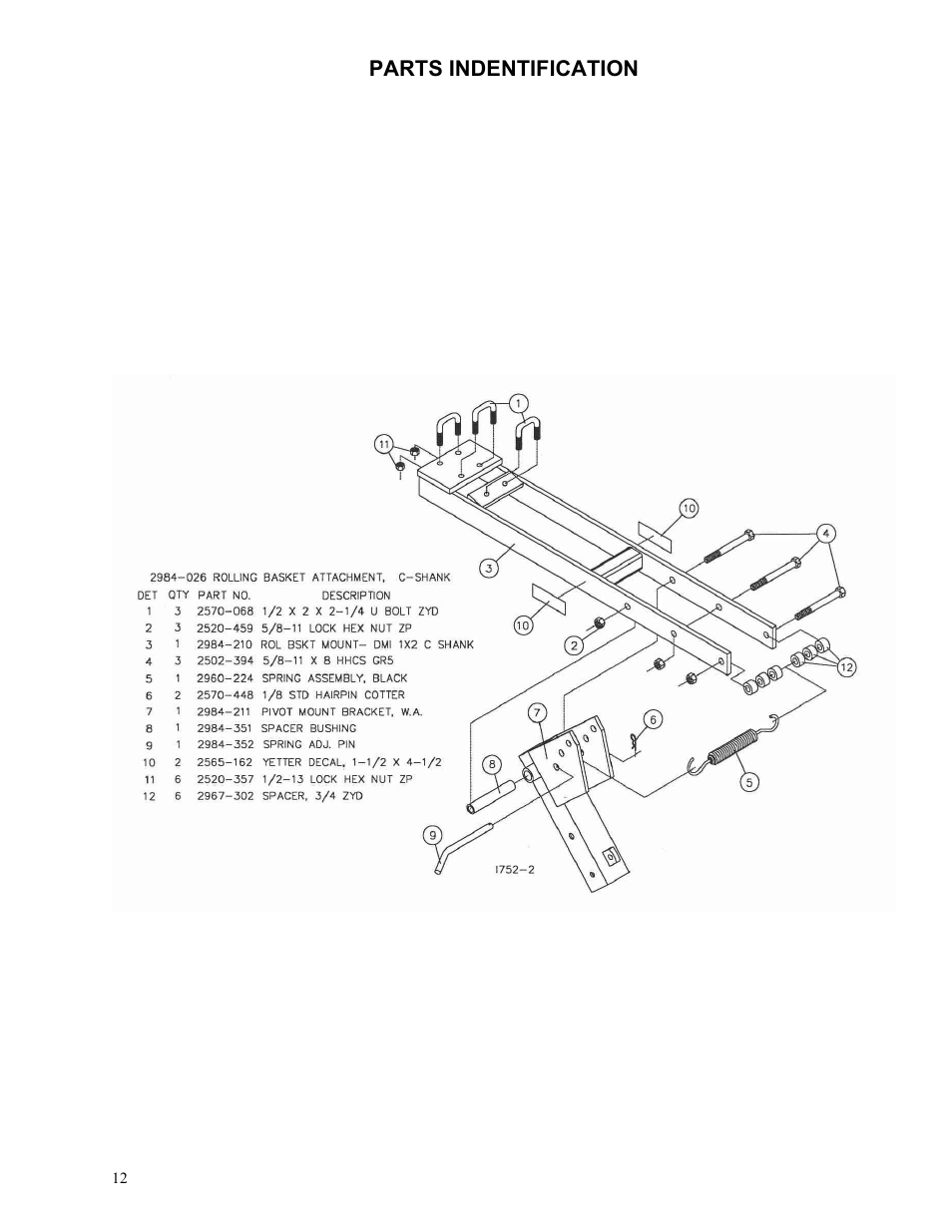 Yetter 2984-027 Rolling Basket Attachment User Manual | Page 12 / 16