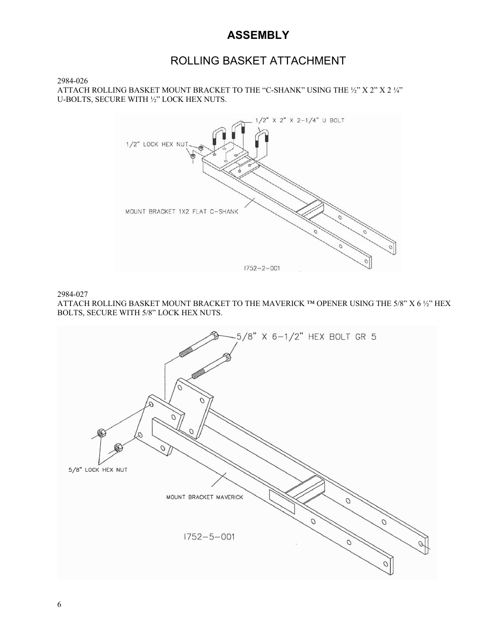Assembly rolling basket attachment | Yetter 2984-027 Rolling Basket Attachment User Manual | Page 6 / 16