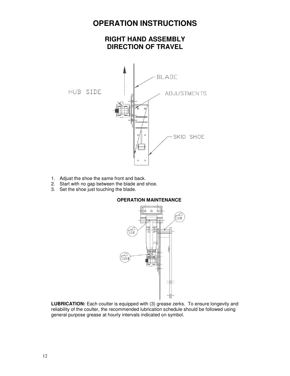 Operation instructions | Yetter 2987 NH3 Magnum User Manual | Page 12 / 36