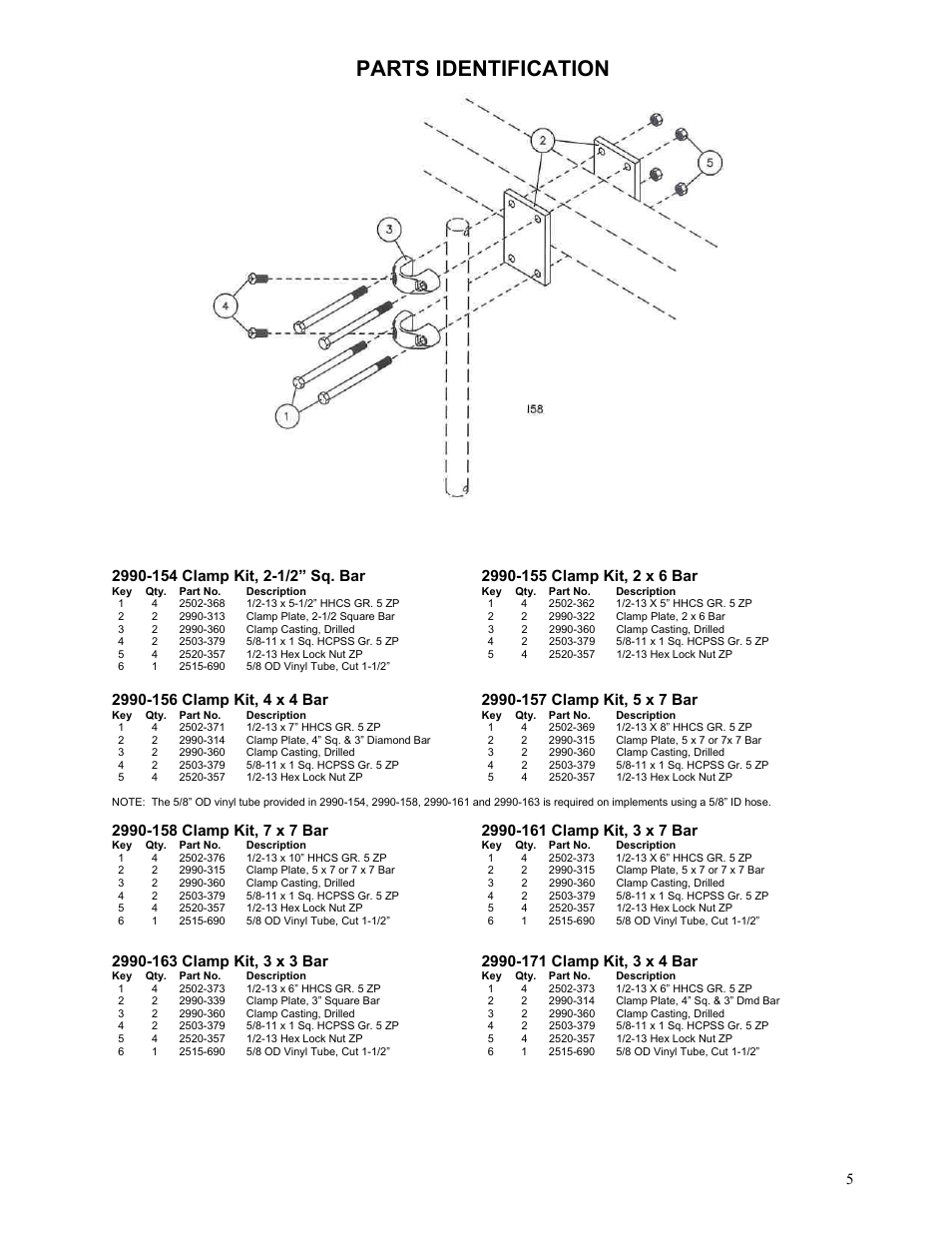 Parts identification | Yetter 2991 Frame Mounted Spring Loaded Conservation Coulter User Manual | Page 5 / 8